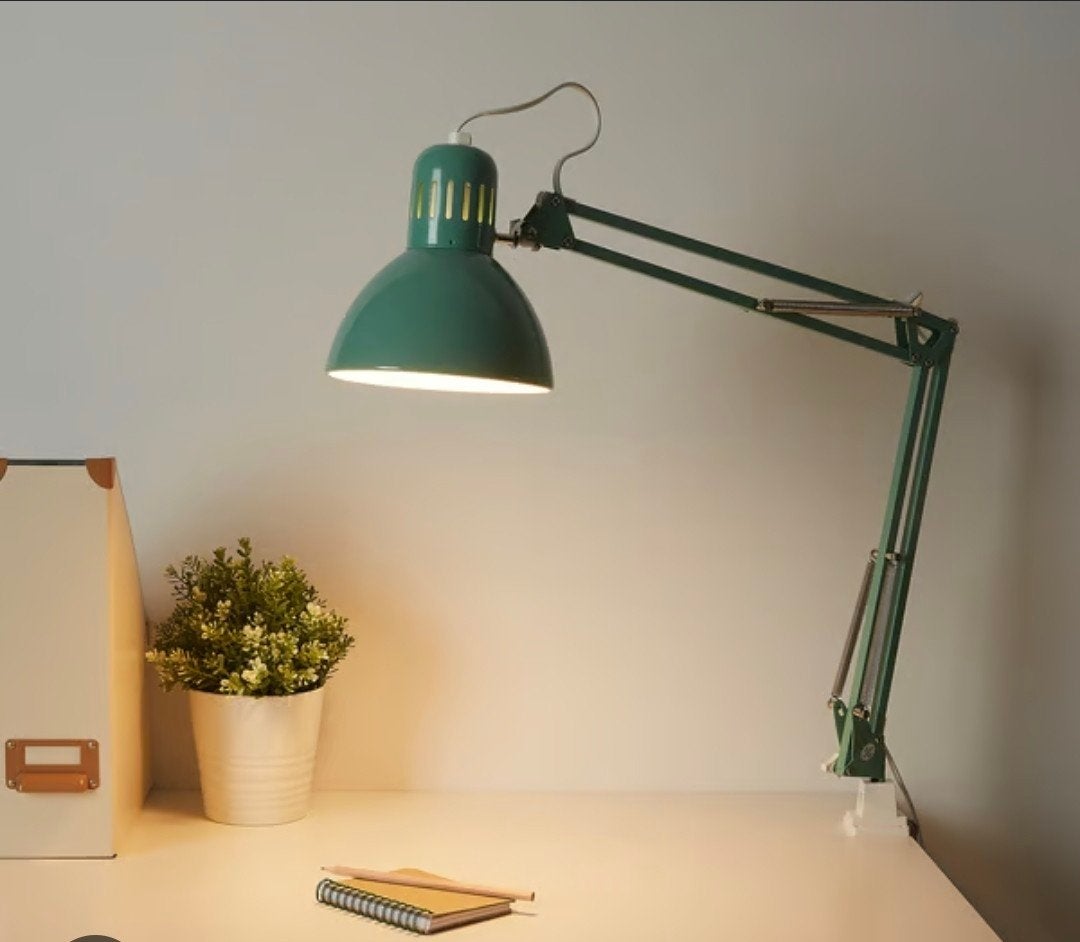Ikea lamp klem Tertial groen, Ophalen, Bureaulamp, Groen, Met schakelaar