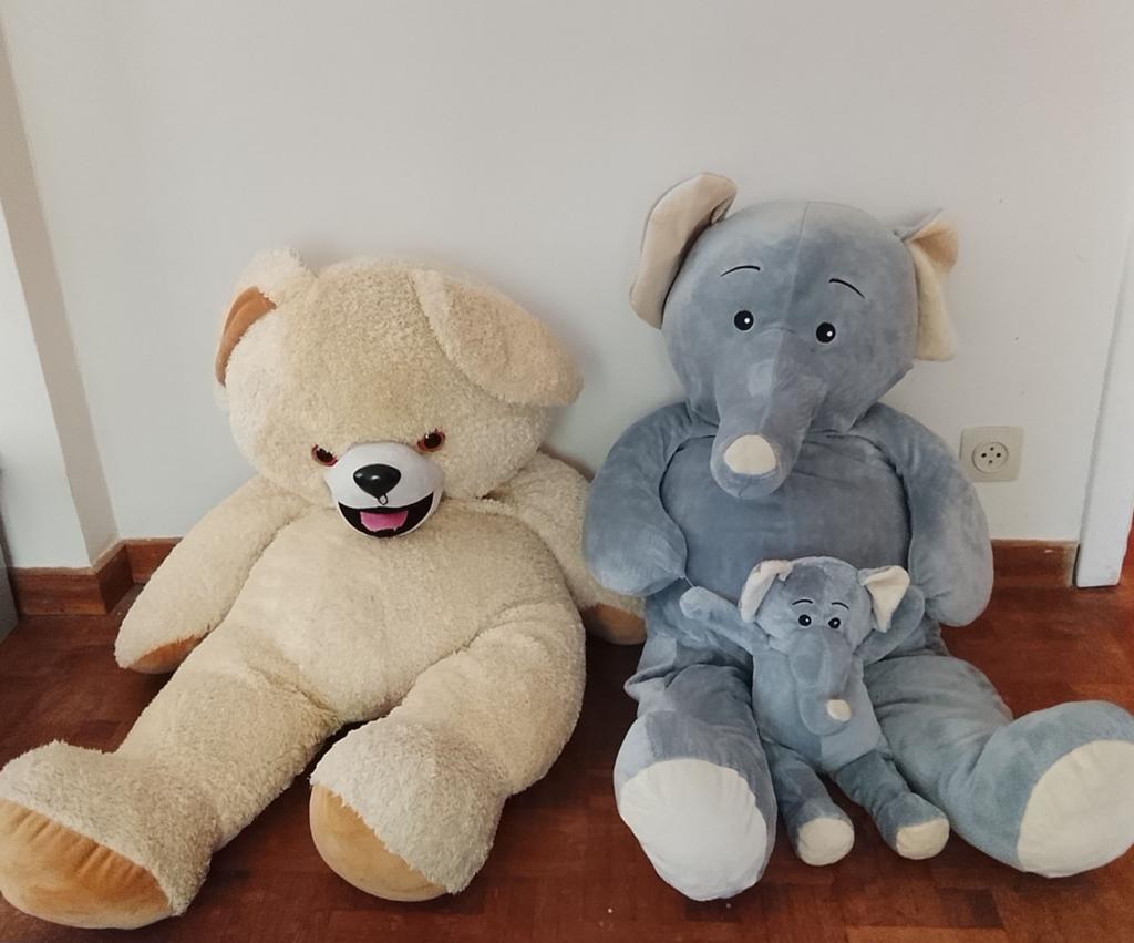 XXL knuffelbeesten met beren en olifanten, Ophalen