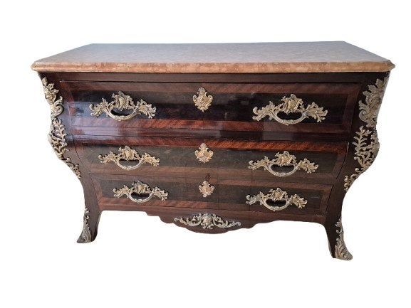 Napoleon III commode met marmeren blad en bronzen beslag, Ophalen
