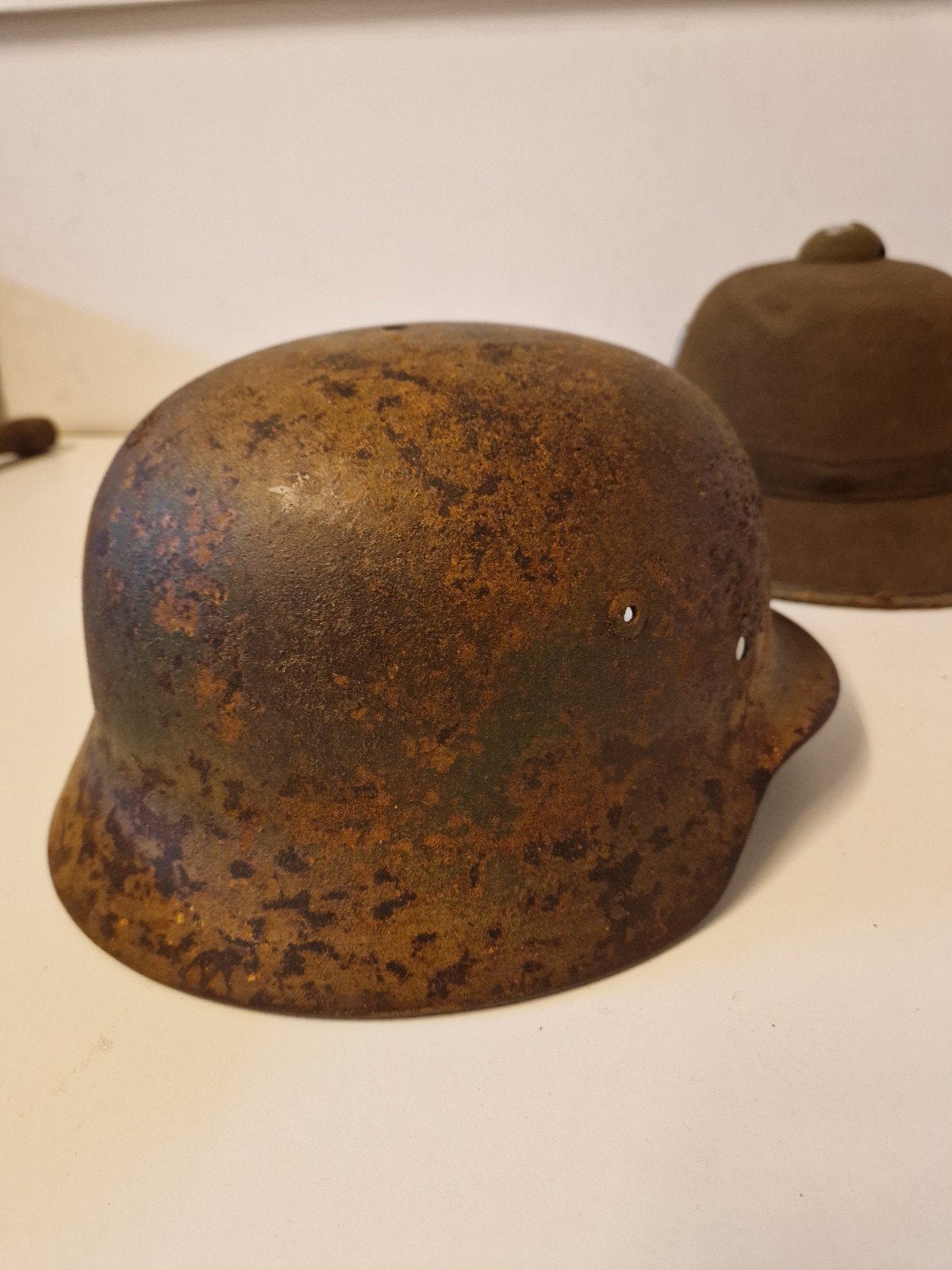ww2 originele duitse camo helm, Verzamelen, Ophalen of Verzenden