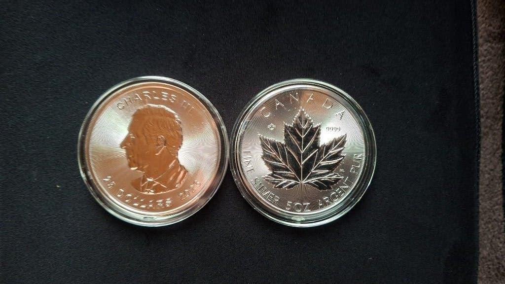 Silver 5 Oz Maple leaf 3 stuks, Enlèvement ou Envoi, Argent