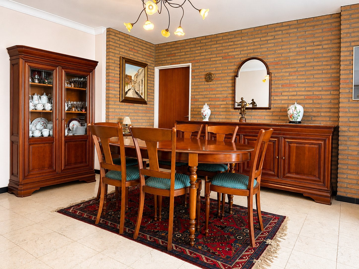 Salle à manger complète en merisier, Maison & Meubles, Enlèvement, Comme neuf, Klassiek, 4 à 6 chaises