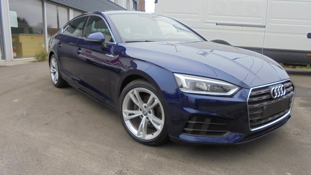 AUDI A5 SPORTBACK 2.0i G TRON - LEDER - GPS - CRUISE, Auto's, 1998 cc, 4 cilinders, CNG (Aardgas), Blauw