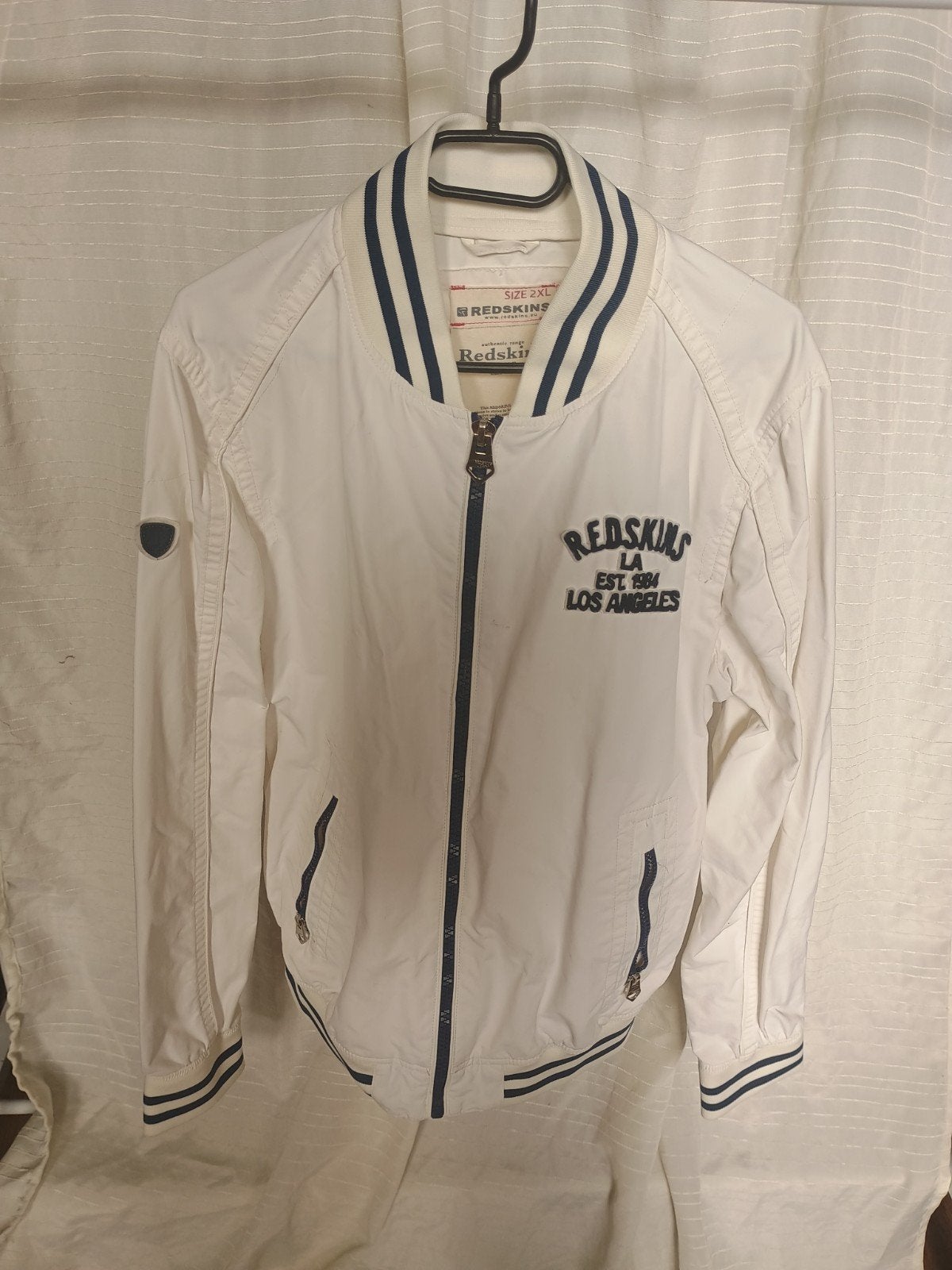 Veste d'été Redskins de couleur blanche et bleue marine. XXl, Enlèvement ou Envoi, Bleu