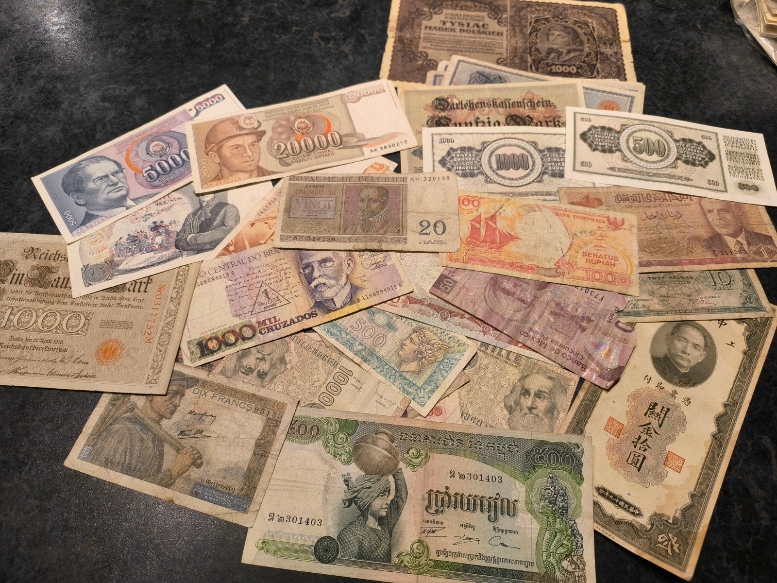 ancien billet de plusieurs pays très ancien! faire offre, Enlèvement