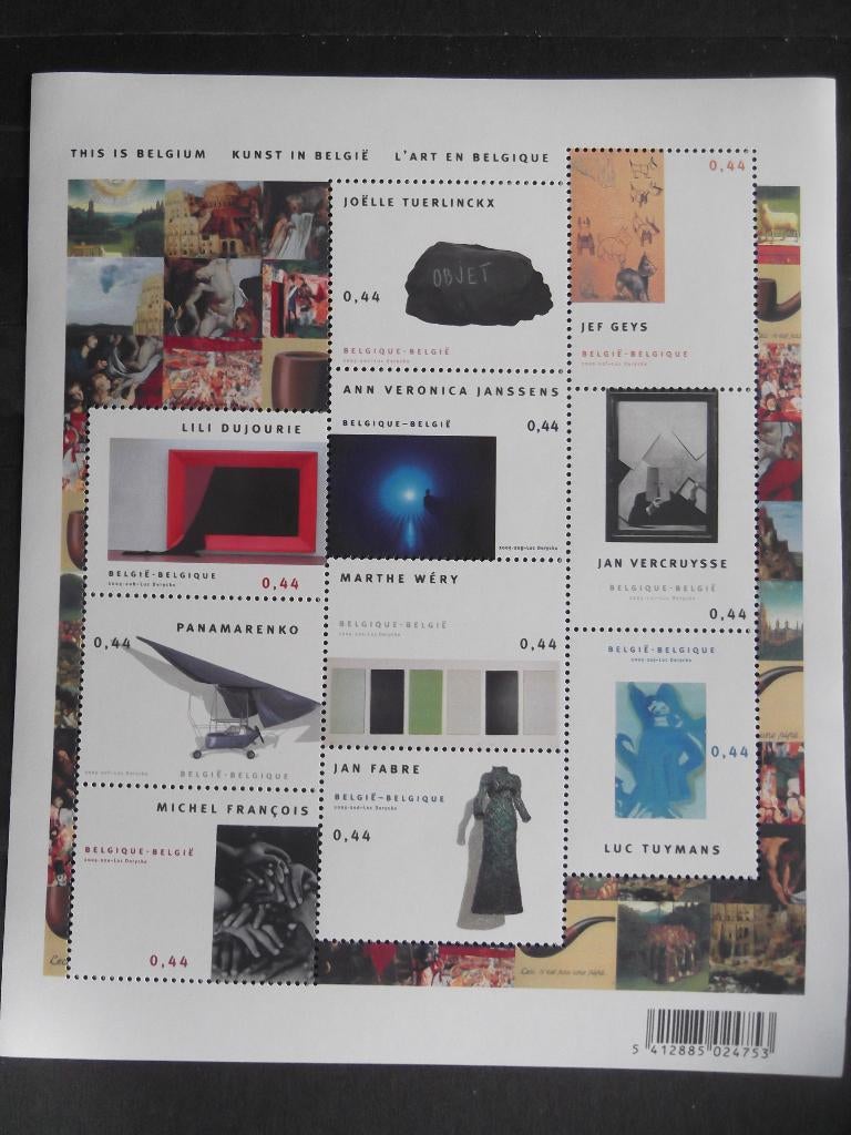 BL124 Kunst in België - L’art en Belgique MNH, Ophalen of Verzenden, Postfris, Frankeerzegel, Kunst