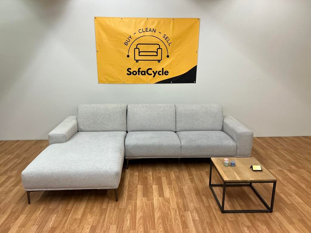 Canapé d'angle blanc - SofaCycle - Livraison - Nettoyé, Maison & Meubles, Canapés | Repose-pieds & Poufs, Comme neuf, Enlèvement ou Envoi