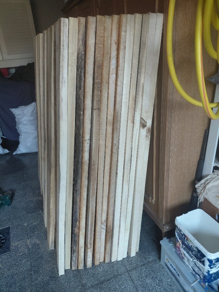 Constructiehout -planken, Doe-het-zelf en Bouw, Hout en Planken, Ophalen, Gebruikt, 25 tot 50 mm, Balk