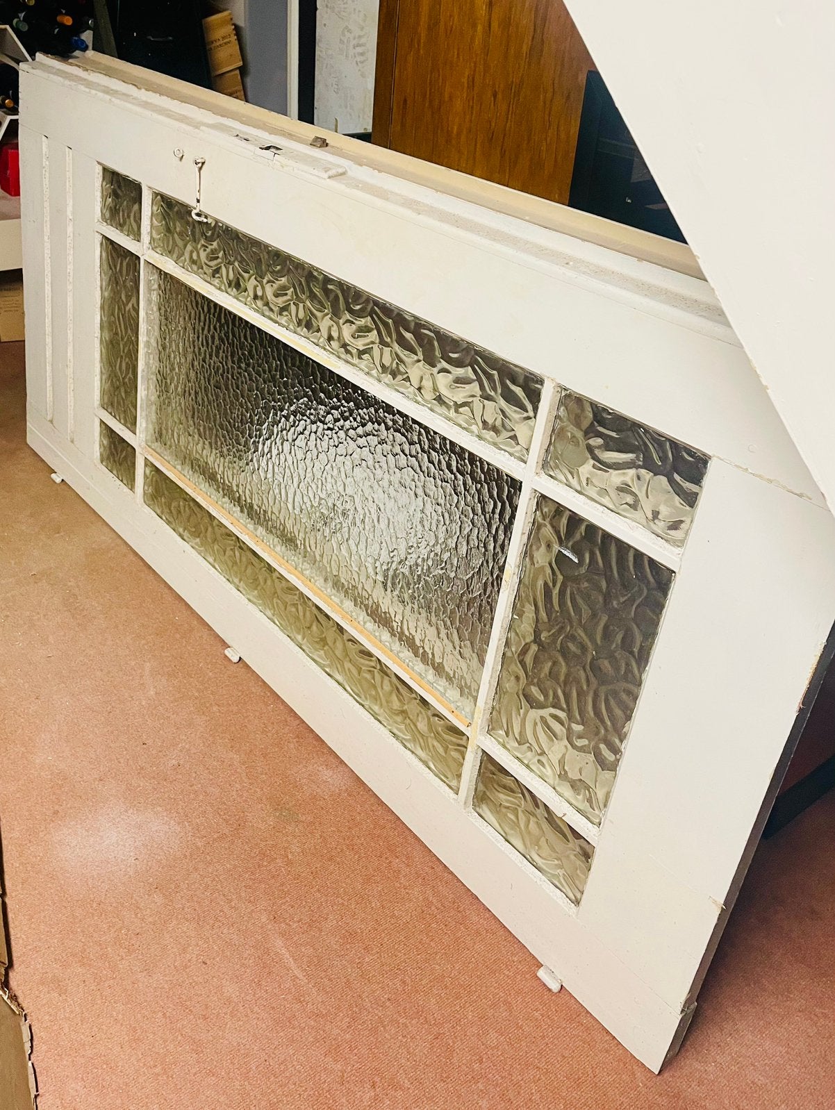 Grote Massief houten dubbele deur met glas, Ophalen, Gebruikt, Glas