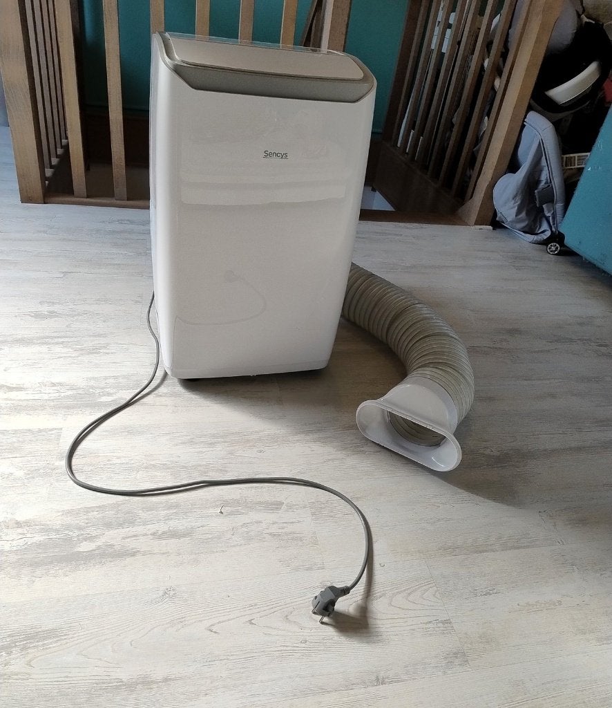 Mobiele airco Sencys 12.000 BTU (Praxis/Brico), koelen, Ophalen, Gebruikt, Mobiele airco