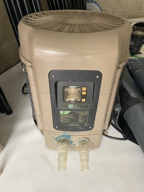 Warmtepomp voor zwembad merk Sun Spring 6,7 kW tot 20m3, Ophalen, Gebruikt, Verwarming