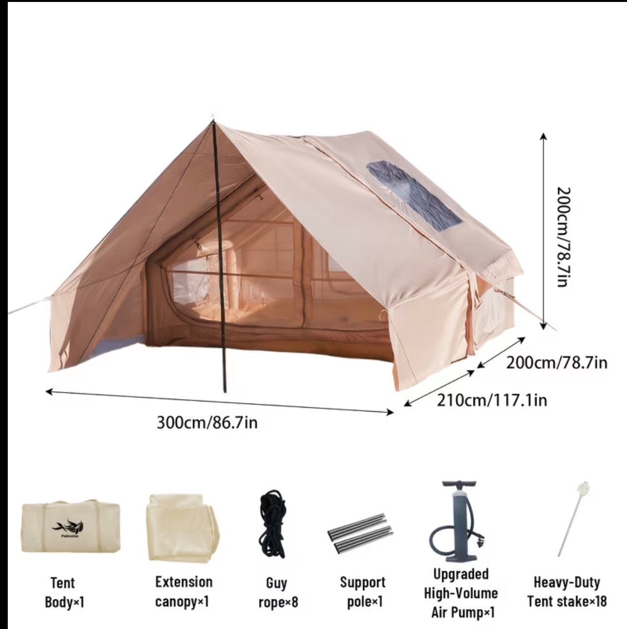 Opblaasbare tent voor 4-6 personen, Caravans en Kamperen, Ophalen of Verzenden, Nieuw, Tot en met 6