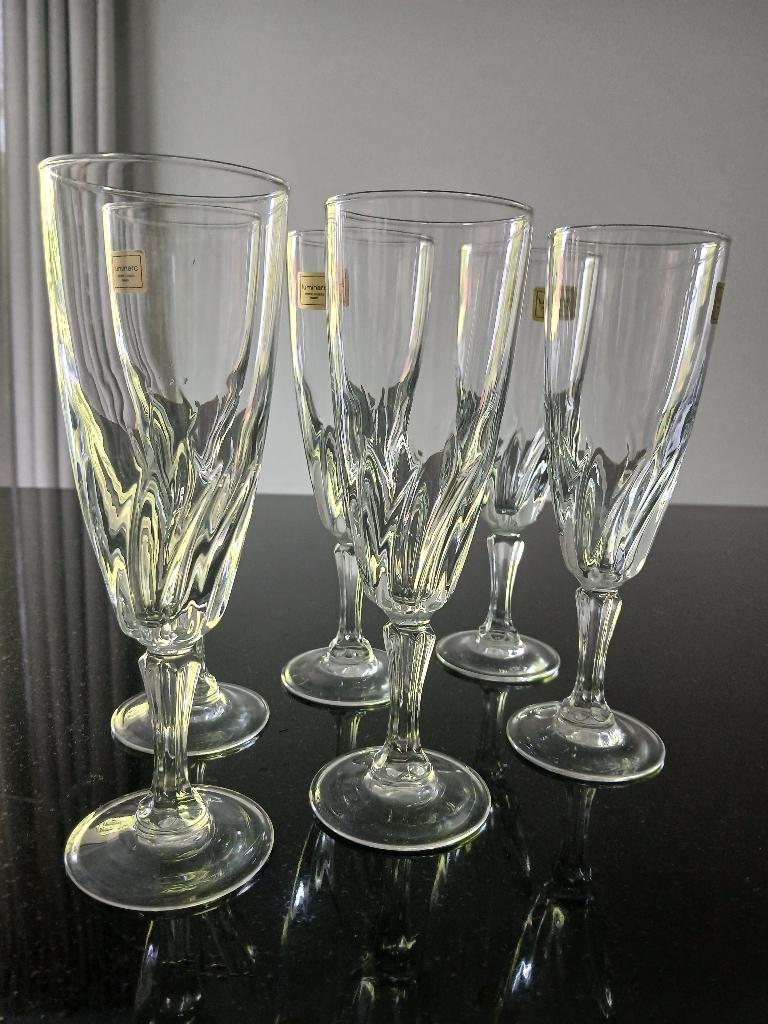 Vintage Luminarc champagne glazen, Verzamelen, Ophalen, Zo goed als nieuw, Overige typen