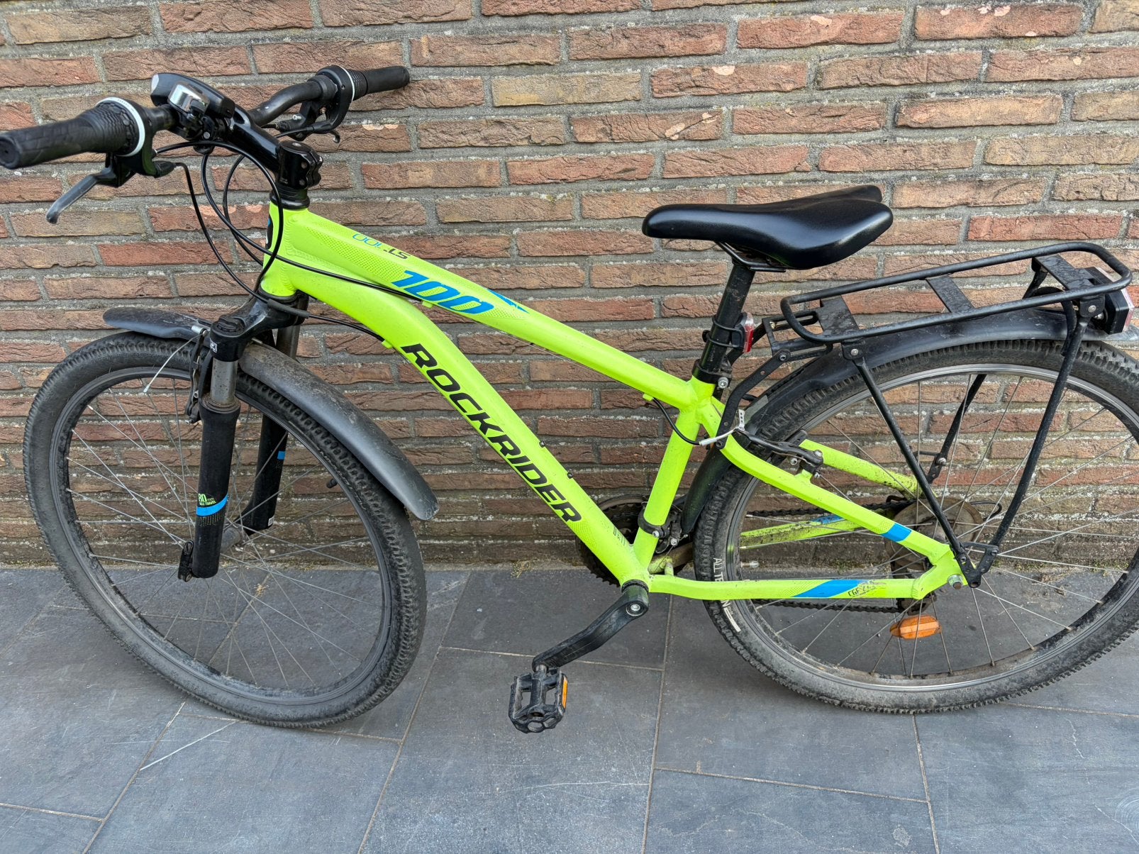 Rockrider mountainbike ST100, Fietsen en Brommers, Gebruikt, Velgrem, Handrem, Ophalen