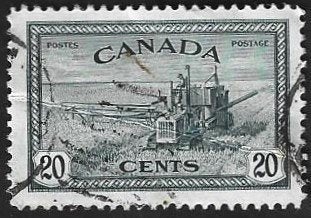 1 Postzegel Canada 1946 Omschakeling naar vredesproductie, Enlèvement ou Envoi, Affranchi, Amérique du Nord