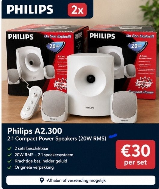 Boxen philips, Computers en Software, Pc speakers, Ophalen