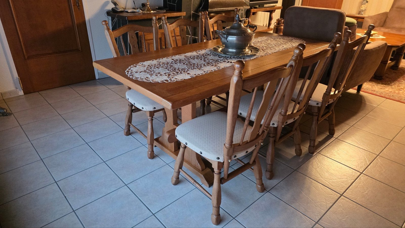 complete eiken eetkamer, Maison & Meubles, Mobilier complet, Enlèvement
