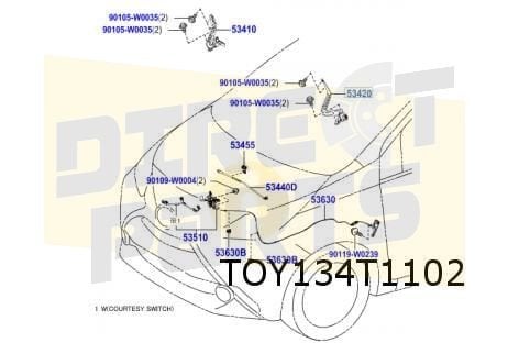Toyota Aygo Motorkapscharnier Rechts Origineel! 534100H060, Neuf, -, Toyota, -