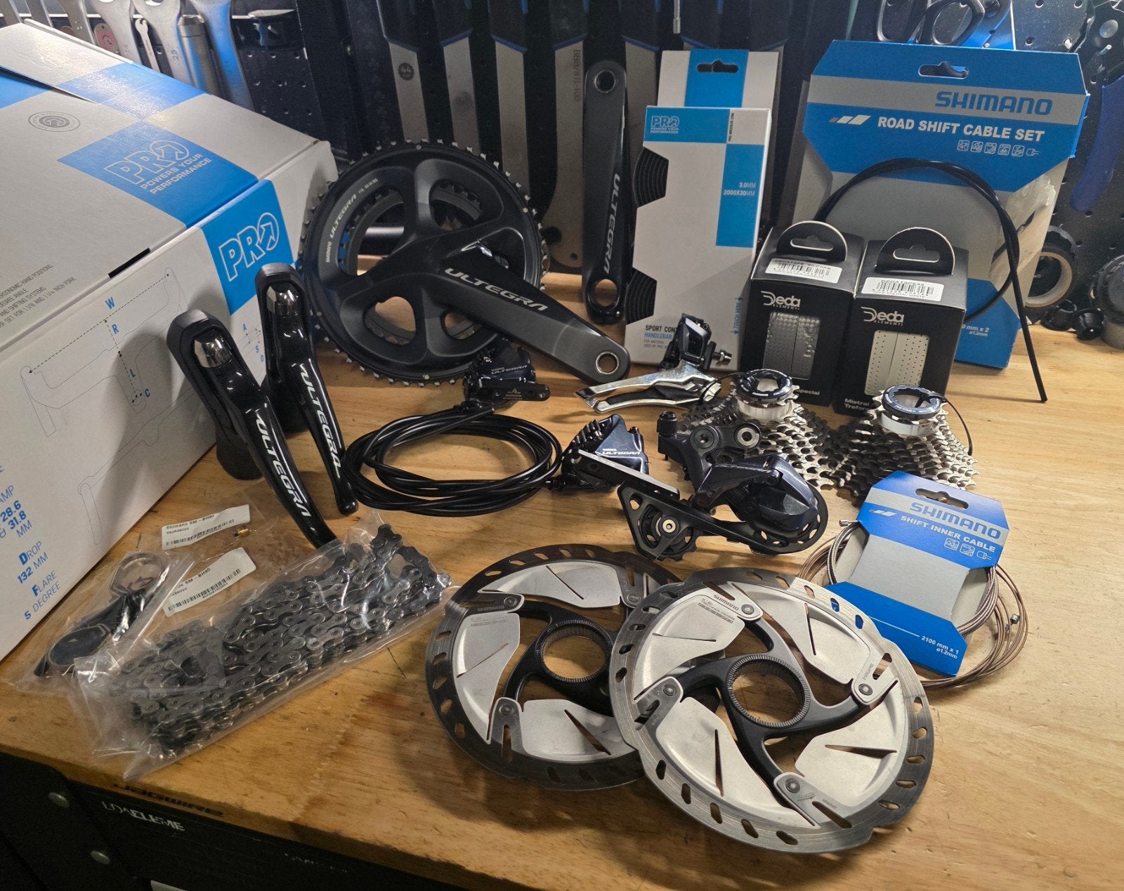 Shimano Ultegra R8020 2x11sp Disc groepset compleet/topstaat, Fietsen en Brommers, Ophalen, Shimano, Overige typen, Shimano Ultegra
