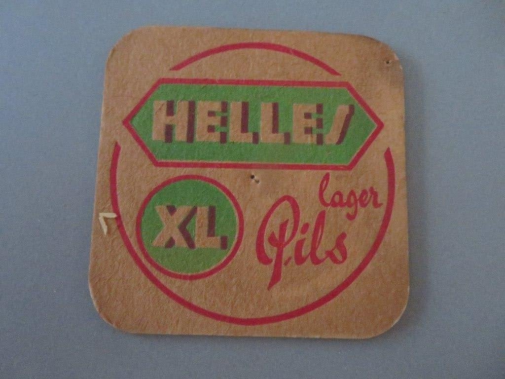 bierviltje Helles XL lager pils, Ophalen of Verzenden, Zo goed als nieuw, Viltje(s), Overige merken