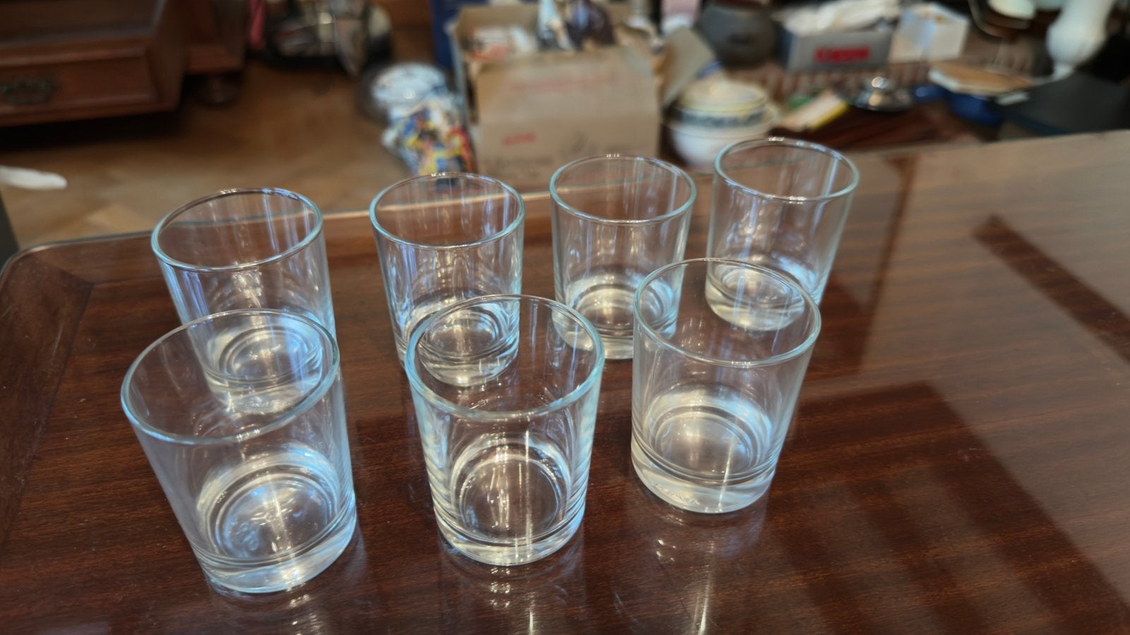 Lot de 7 petit verre de 8 cm h, Enlèvement, Comme neuf