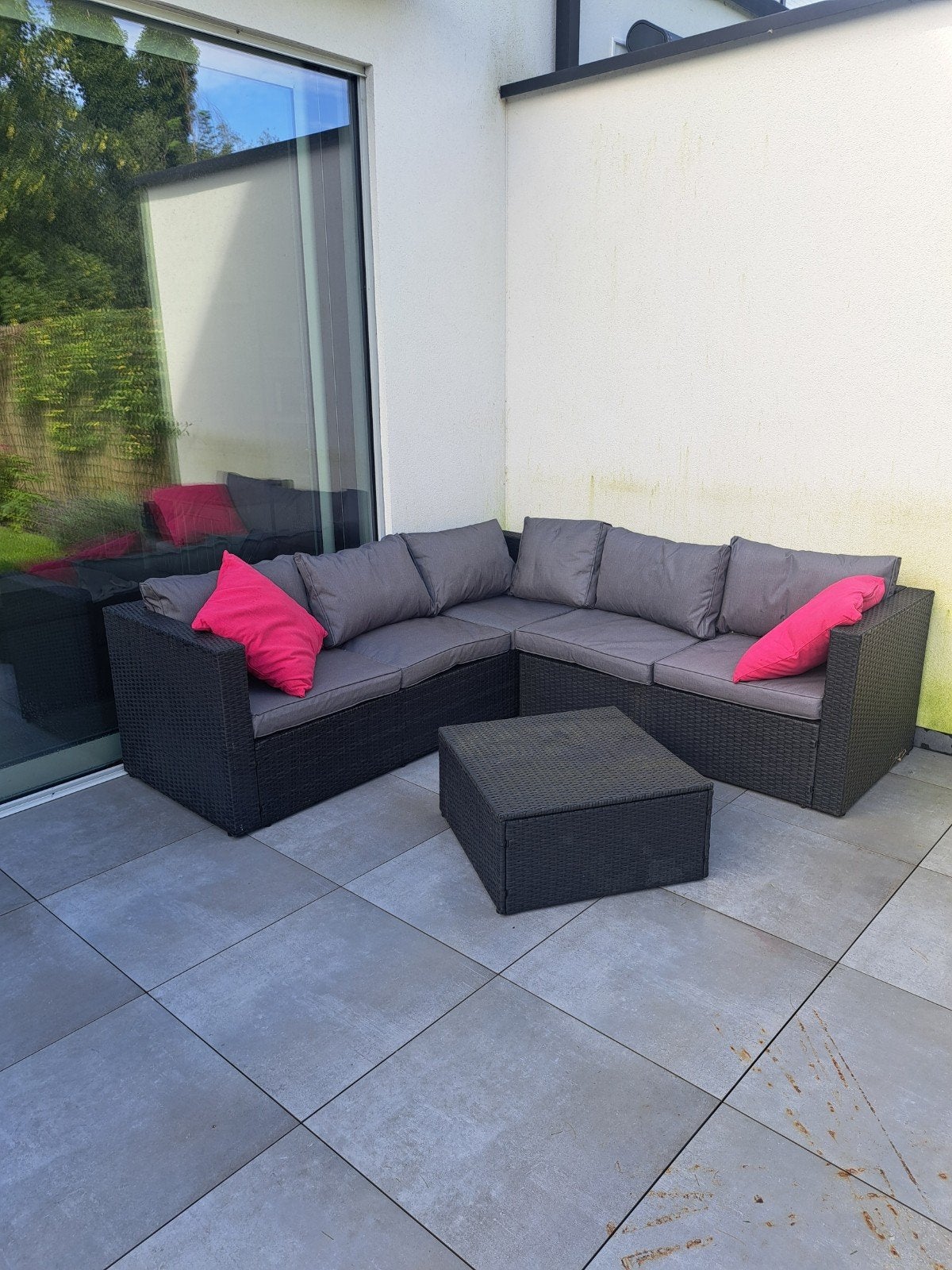 Tuinset in nieuwstaat inclusief kussens, Tuin en Terras, Ophalen, 6 zitplaatsen, Bank, Zo goed als nieuw