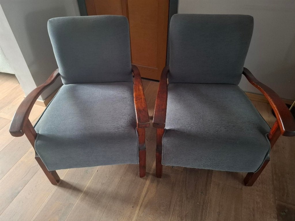 2 vintage zetels, Antiek en Kunst, Antiek | Meubels | Stoelen en Sofa's, Ophalen