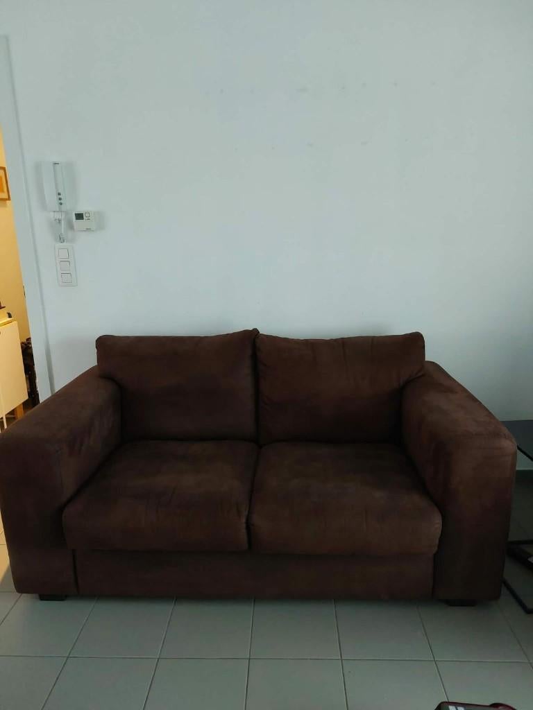 salon stof Nubuck, Huis en Inrichting, Zetels | Zetels, Zo goed als nieuw, Rechte bank, 150 tot 200 cm, 75 tot 100 cm, Stof, Ophalen