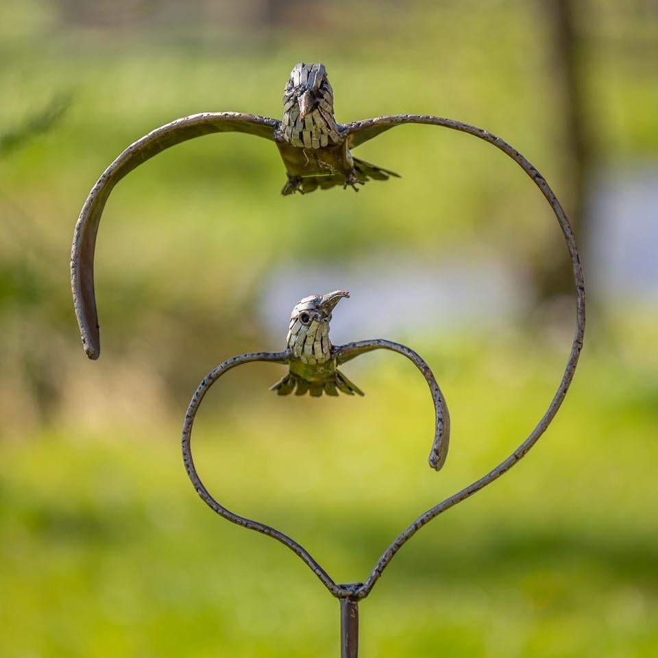 Vogelhart van metaal - Mooievogels, Antiek en Kunst, Overige typen, Handgemaakt, Ophalen of Verzenden, 20 - 50 cm