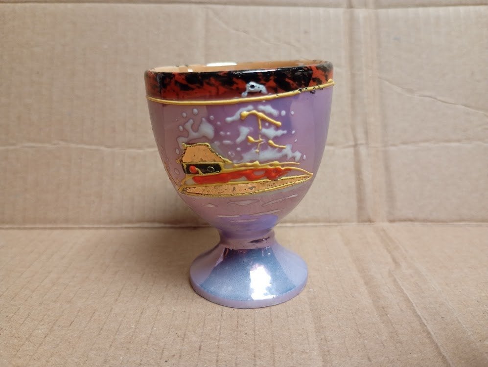 Vintage Japans Lusterware Eierdopje – Handgeschilderd, Ophalen of Verzenden