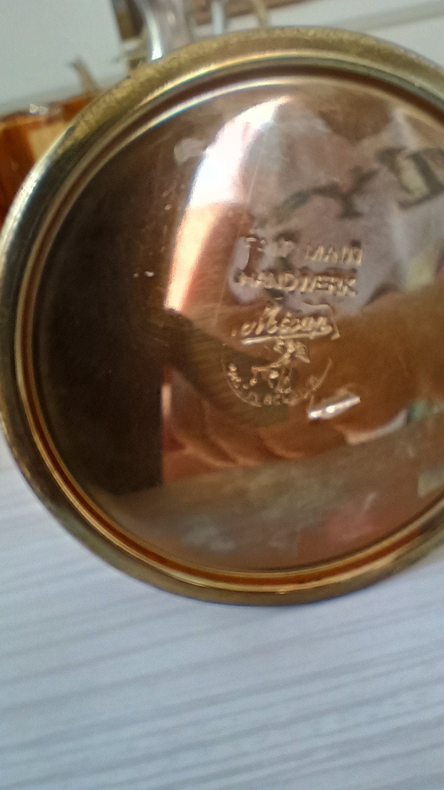 theepot, suikerpotje en melkkan Messing Made in België Mécap, Ophalen