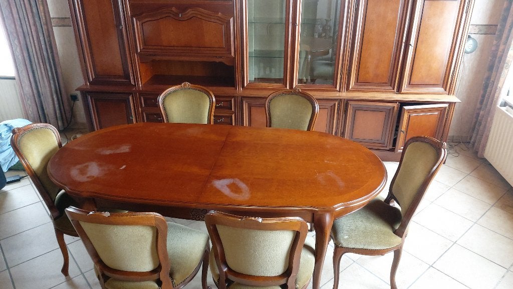 salle à manger = armoire murale + table ronde/ovale + chais, Maison & Meubles, Armoires | Autre, Enlèvement