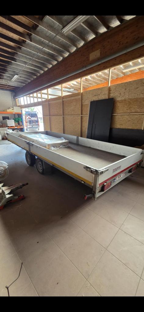Aanhanger 5m met oprijplaten, Enlèvement, Utilisé