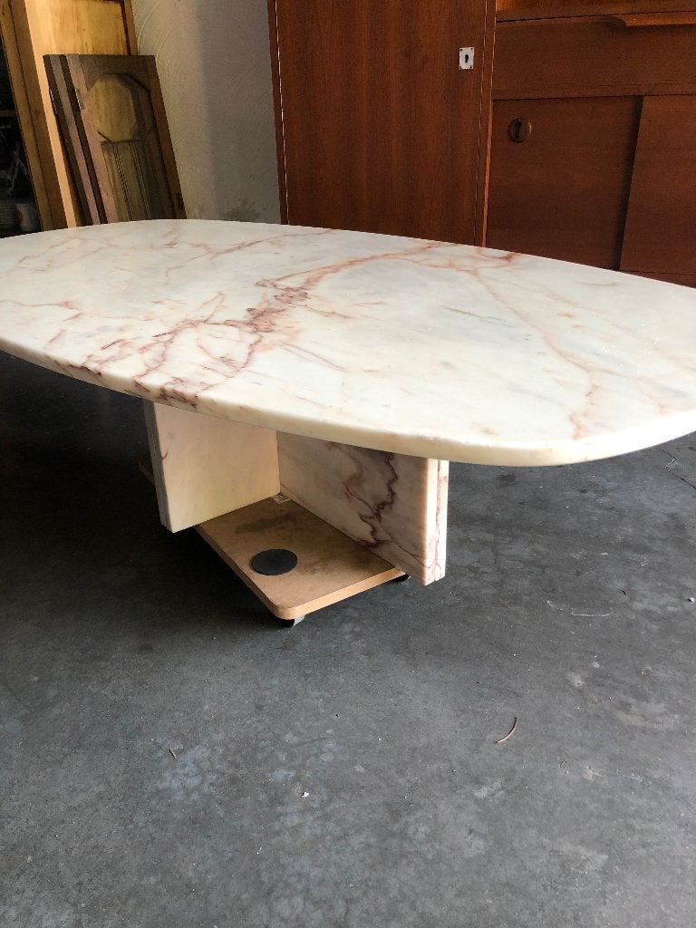 Vintage retro Italiaanse marmeren salontafel ‘70-80, Huis en Inrichting, Tafels | Salontafels, Ophalen, Gebruikt