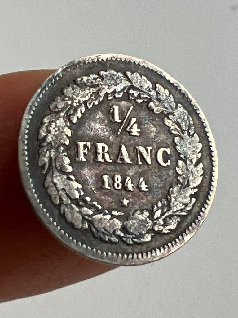 Belgie 1/4 Franc 1844 * zilver, Ophalen, Zilver