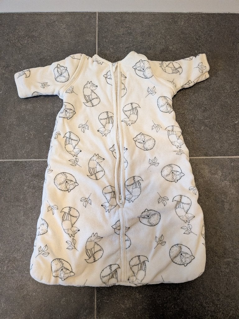 Winterslaapzak hema met afritsbare mouwen baby maat 50-62, Ophalen, Wasbaar, Slaapzak, Wit