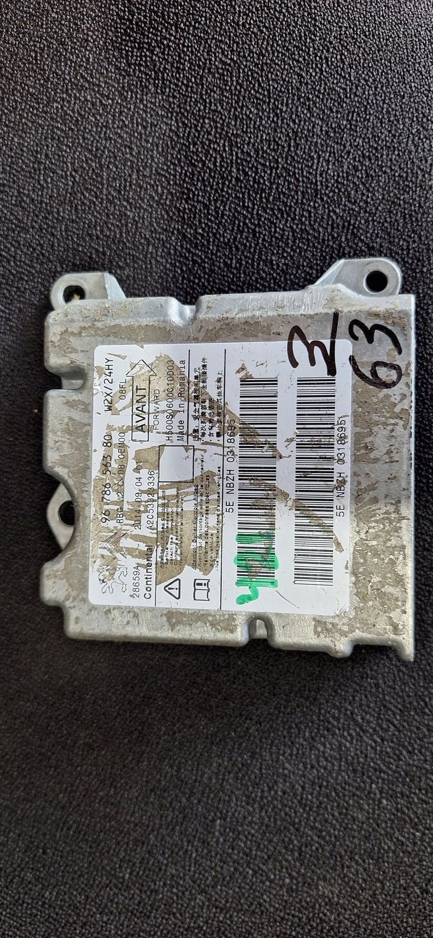 Originele Airbag Stuurmodule Computer Peugeot Citroen Contin, -, Utilisé, -, -