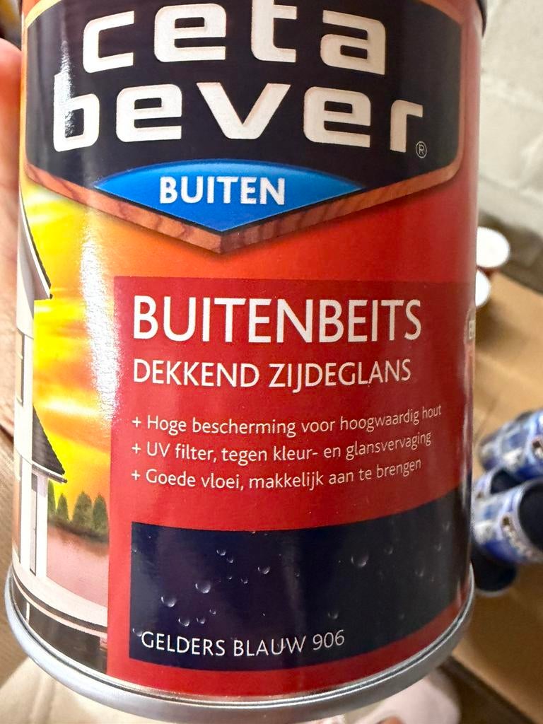 Cetabever dekkende beits Gelders blauw 0,75liter, Ophalen of Verzenden, Nieuw