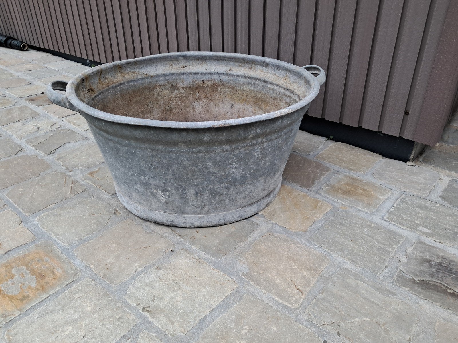 3 zinken kuipen ideaal als bloembak.gaatjes in de bodem, Ophalen, Overige materialen, Gebruikt, Balkon