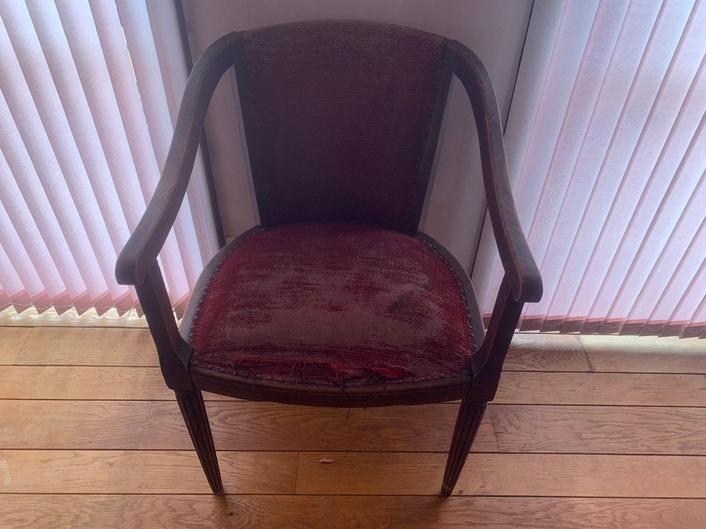 Fauteuil Art Déco en bois — peut-être De Coene, Enlèvement