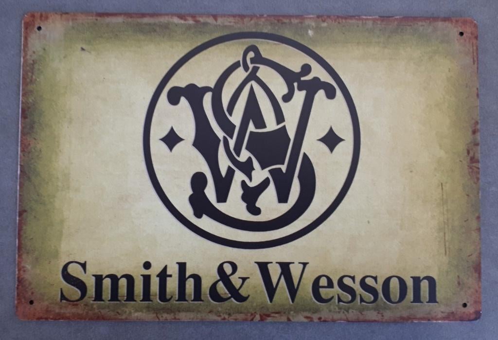 Plaque murale en métal au look vintage Smith & Wesson, Enlèvement ou Envoi, Neuf, Panneau publicitaire