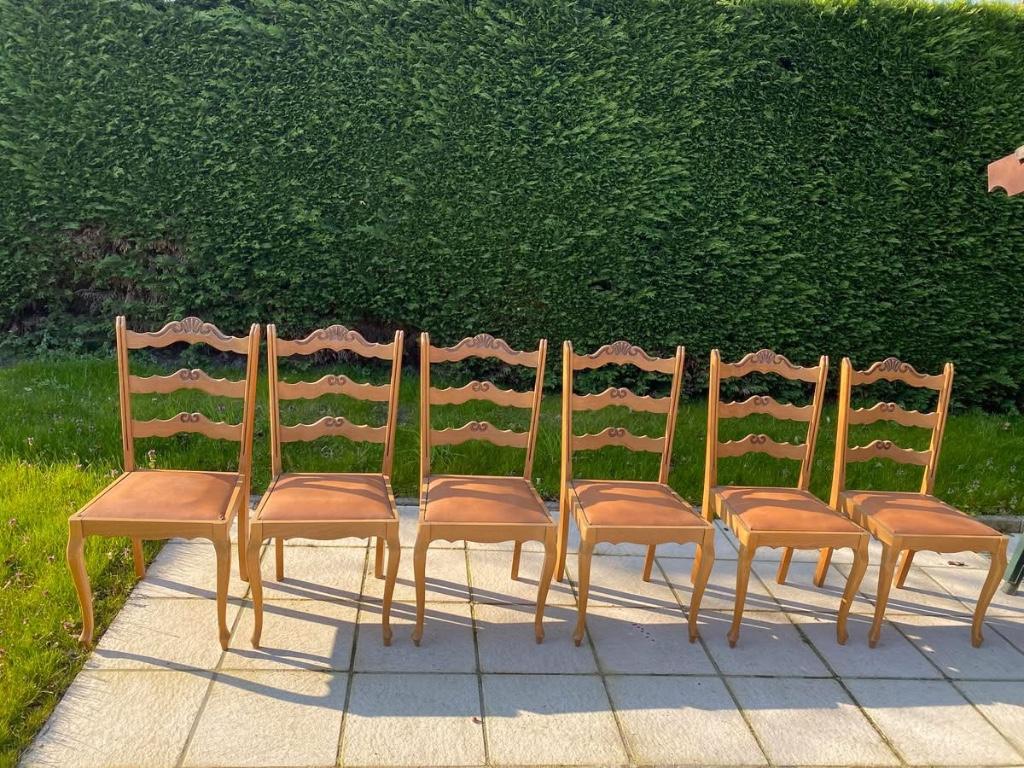 6 stoelen, Huis en Inrichting, Stoelen, Ophalen, Gebruikt, Bruin, Vijf, Zes of meer stoelen