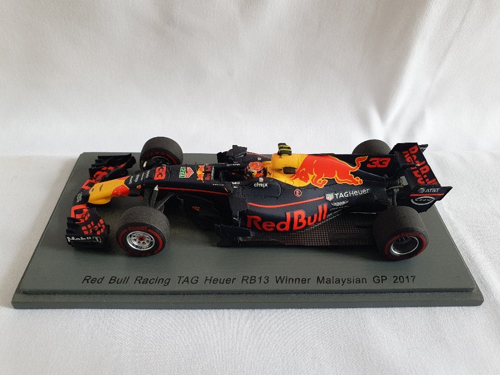 Max Verstappen RedBull RB13 Maleisië GP 2017 1:43 Spark, Ophalen of Verzenden, Zo goed als nieuw, Auto, Overige merken