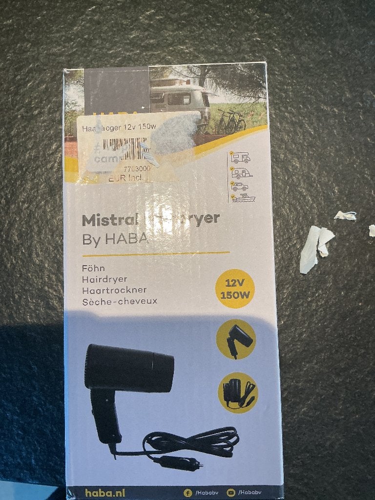 Haardroger 12 v mobilhome, Enlèvement, Comme neuf