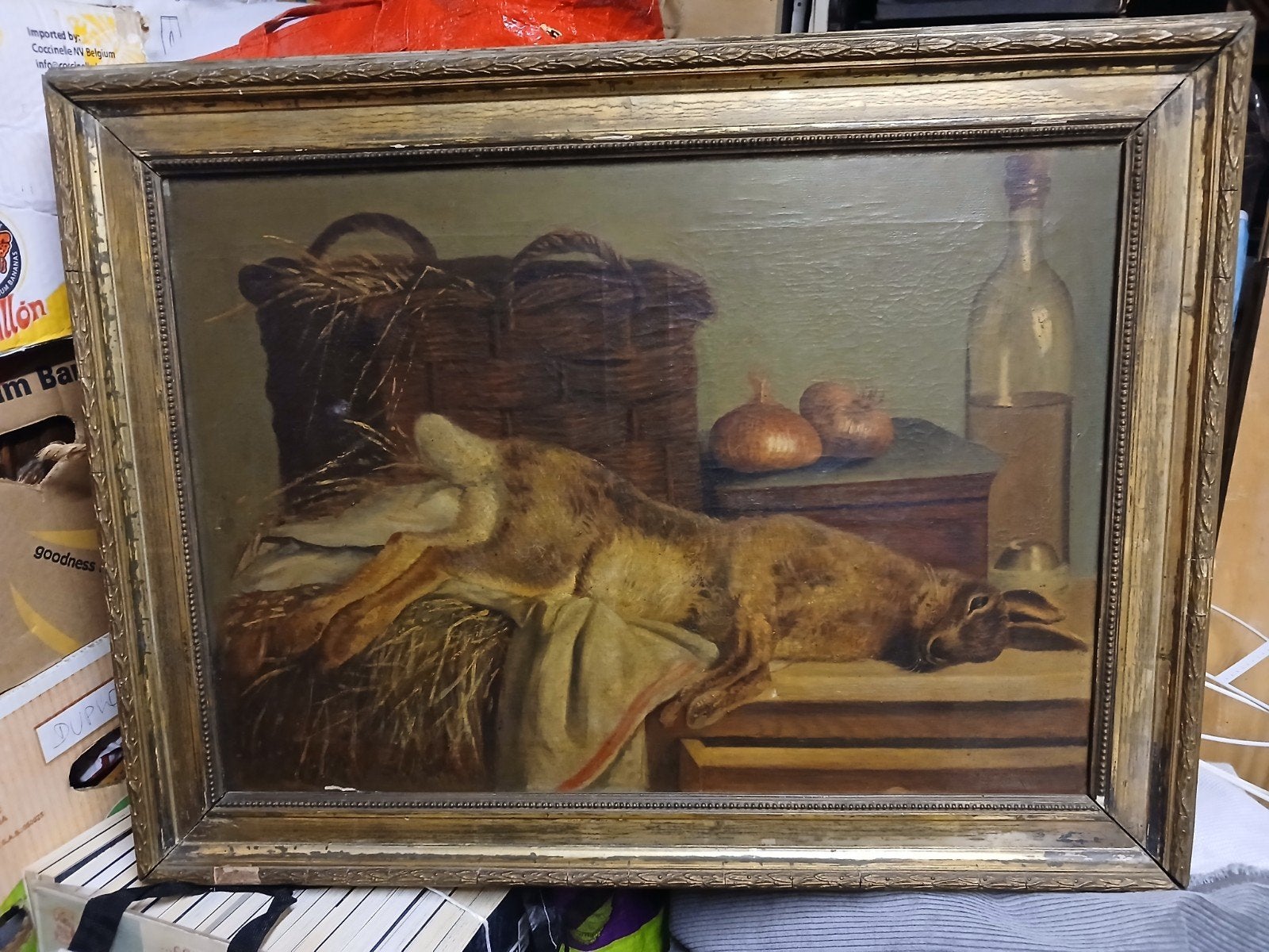 Nature Morte De Chasse Au Gibier XIXe Siècl, Antiquités & Art, Enlèvement ou Envoi, Nature morte