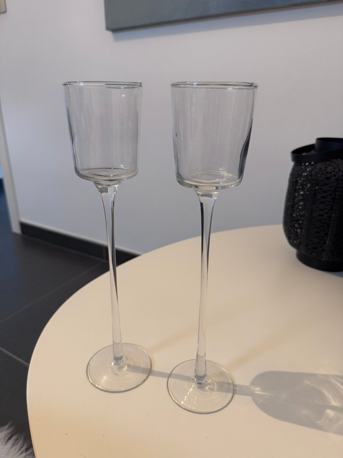 Bougeoirs en verre, lot de 2, Enlèvement, Comme neuf