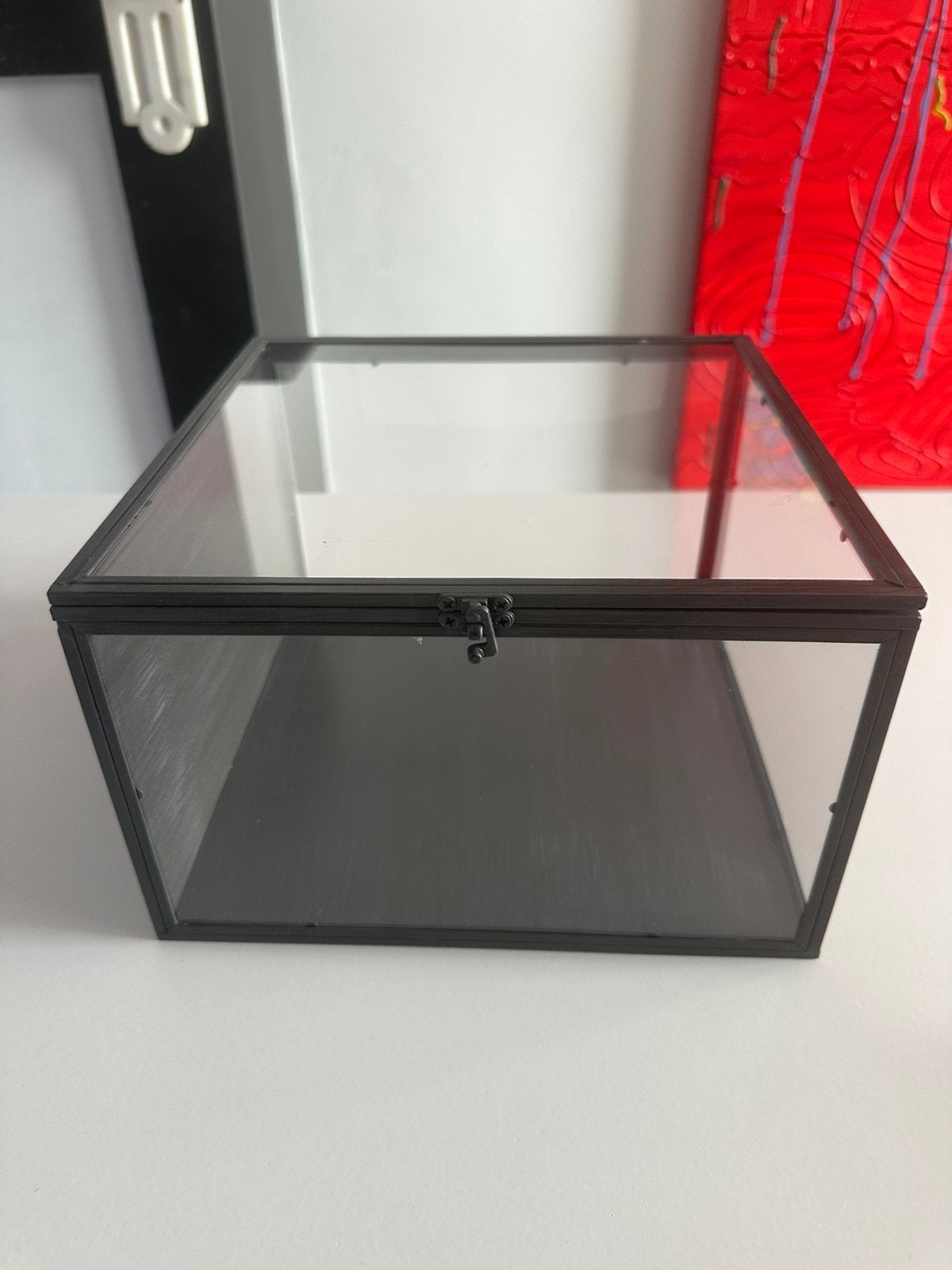 kistje in metaal en glas, Huis en Inrichting, Woonaccessoires | Kisten, Ophalen, Zo goed als nieuw, Glas