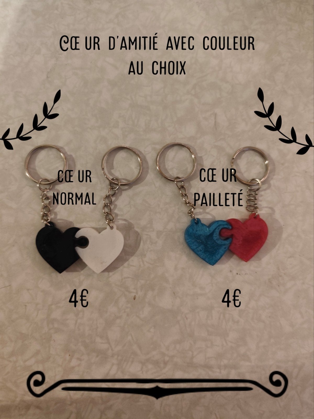 Porte-clé d'amitié avec couleur choisissable, Ophalen of Verzenden