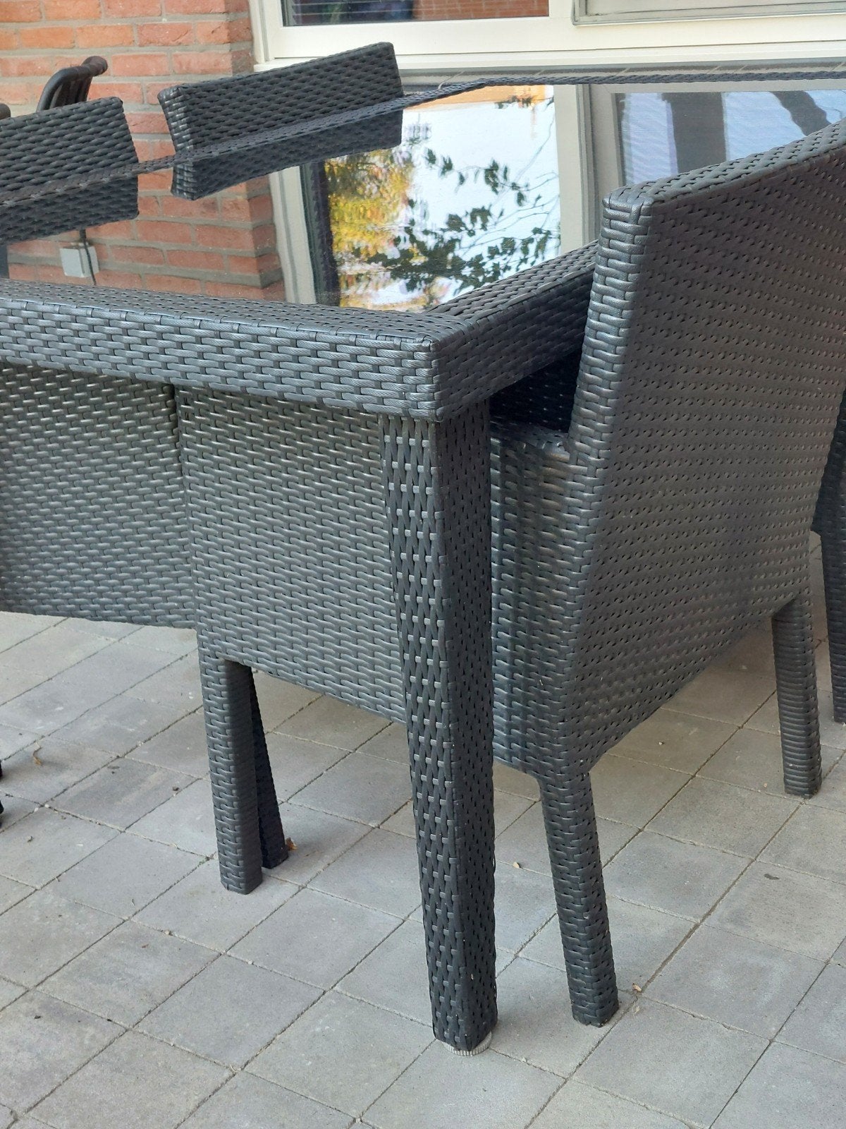 Tuinset 4 personen, Ophalen, 4 zitplaatsen, Zo goed als nieuw, Wicker