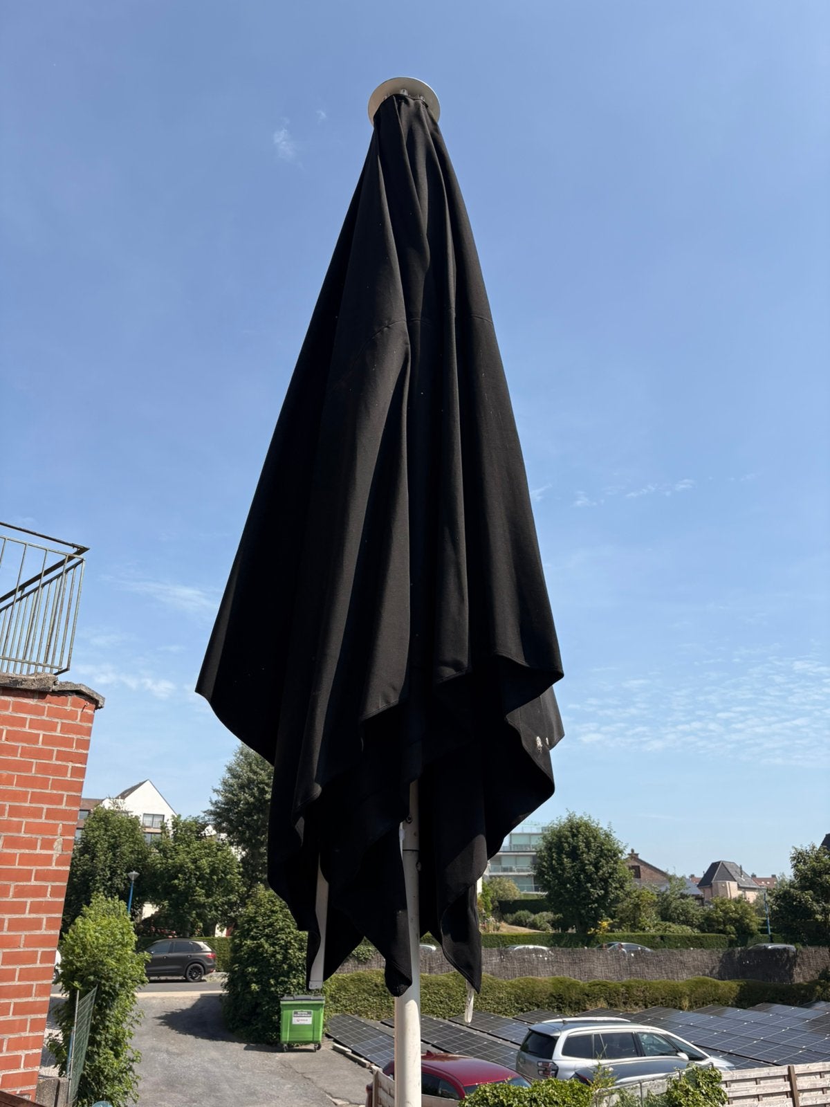 Macsymo Parasol 4mx4m zwart doek (2 beschikbaar), Enlèvement, Comme neuf, Étanche
